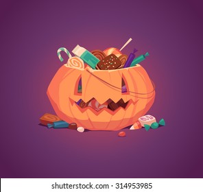 Happy Halloween card,  background, poster. Vector illustration.