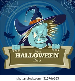 Happy Halloween card, background, poster. Vector illustration.