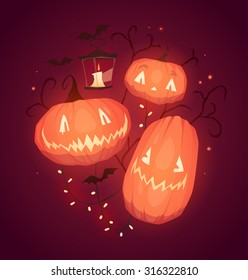 Halloween Poster Card Background Stock Vector (Royalty Free) 217485052