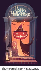 Happy Halloween card, background, poster. Vector illustration.