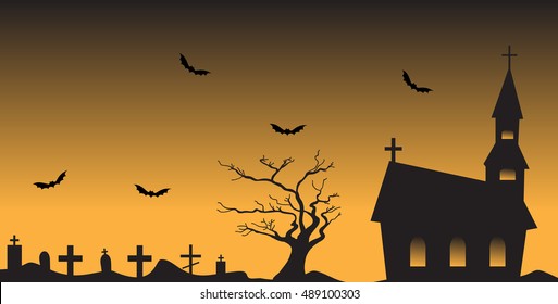 Happy Halloween. Card, banner Halloween. Vector illustration
