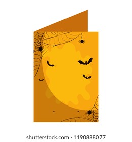 happy halloween card with bats flying