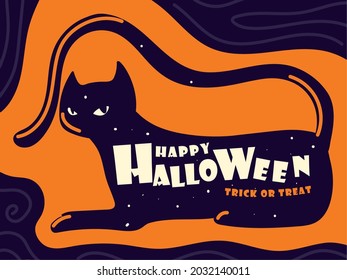 happy halloween card with black card
