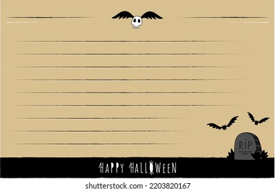 Happy halloween card. Copy space poster congratulations. Halloween party invitation vector template