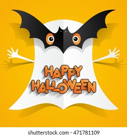 Happy Halloween card design elements on background, vector illustration