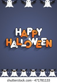 Happy Halloween card design elements on background, vector illustration