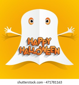 Happy Halloween card design elements on background, vector illustration