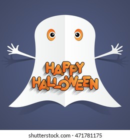 Happy Halloween card design elements on background, vector illustration