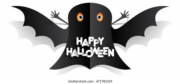 Happy Halloween card design elements on background, vector illustration