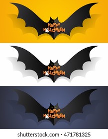 Happy Halloween card design elements on background, vector illustration