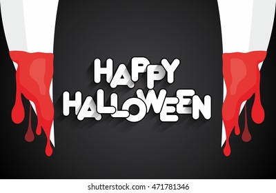 Happy Halloween card design elements on background, vector illustration