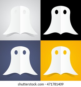 Happy Halloween card design elements on background, vector illustration