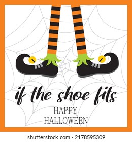 Happy halloween card design with gnome shoe