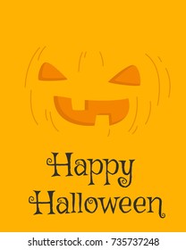 Happy Halloween card design, Halloween jack o lantern pumpkin  cartoon vector