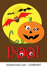 happy halloween card design. vector illustration