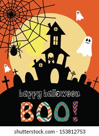 happy halloween card design. vector illustration