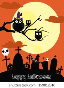 happy halloween card design. vector illustration