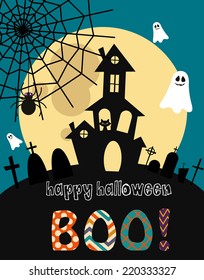 happy halloween card design. vector illustration