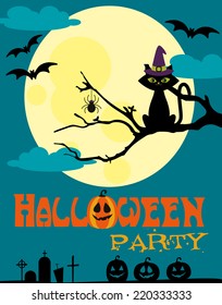 happy halloween card design. vector illustration
