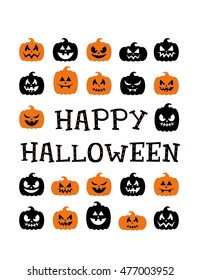 Happy halloween card design. Vector illustration.