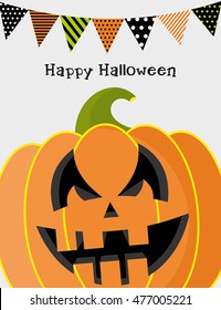 Happy halloween card design. Vector illustration.