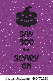 Happy Halloween card design. Vector illustration.
