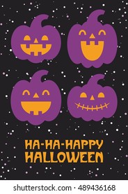 Happy Halloween card design. Vector illustration.