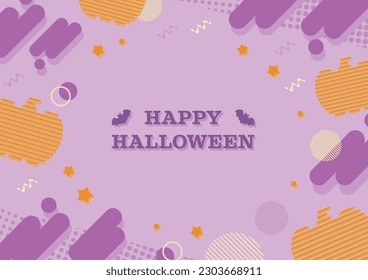 happy halloween card with frame circular vector illustration designicon graphic