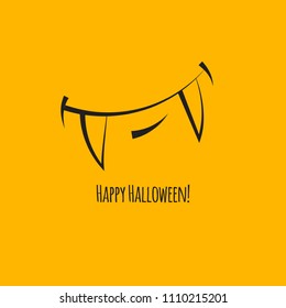 Happy halloween card, good monster, vampire with teethe. Vector illustration