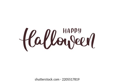 Happy Halloween card. Handwritten lettering. Vector illustration for poster, banner, postcard, card.