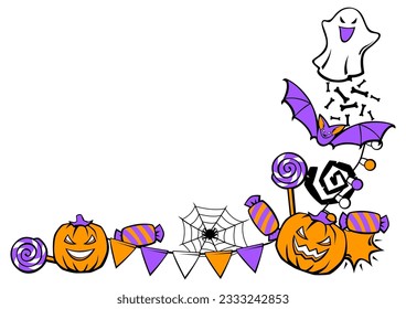 Happy Halloween card. Holiday background with celebration items.