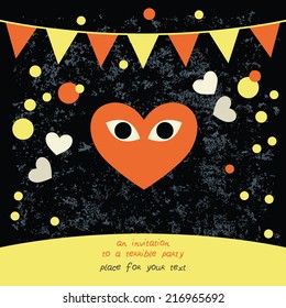 Happy Halloween card. An invitation to a terrible party.