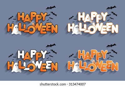 Happy Halloween card on background vector illustration