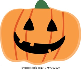 Frohe Halloween-Karte. Kürbis, Vektorgrafik