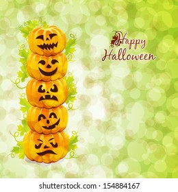 Happy Halloween card with pumpkins