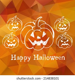 Happy Halloween card with pumpkins