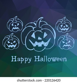 Happy Halloween card with pumpkins