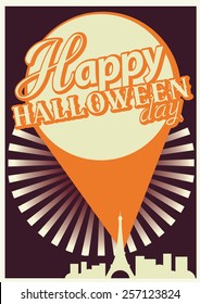 Happy Halloween Card and retro style