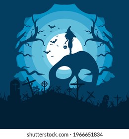 Happy halloween card. Set of vector design elements