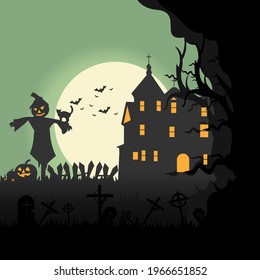 Happy halloween card. Set of vector design elements