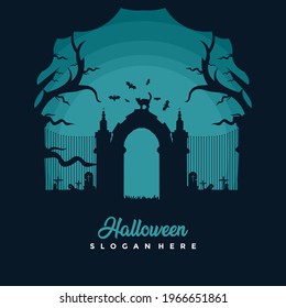 Happy halloween card. Set of vector design elements
