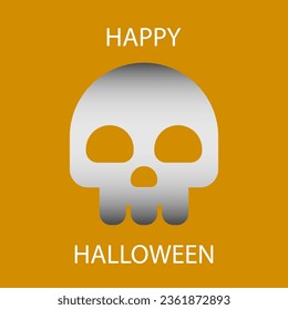 Happy halloween card with skull. vector illustration.