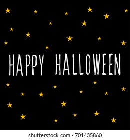 Happy halloween card template. Abstract halloween pattern and handwritten happy halloween quote for design card, party invitation, poster, album, menu, t shirt, bag print etc.