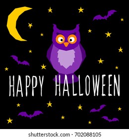 Happy halloween card template. Abstract halloween pattern and handwritten happy halloween quote for design card, party invitation, poster, album, menu, t shirt, bag print etc.