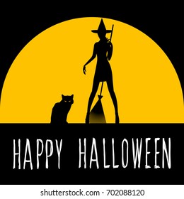 Happy halloween card template. Abstract halloween pattern and handwritten happy halloween quote for design card, party invitation, poster, album, menu, t shirt, bag print etc.