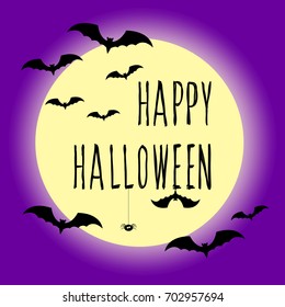 Happy halloween card template. Abstract halloween pattern and handwritten happy halloween quote for design card, party invitation, poster, album, menu, t shirt, bag print etc.