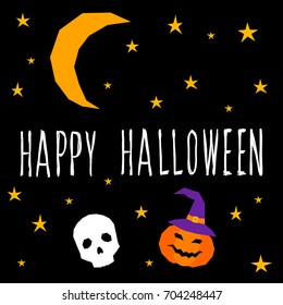 Happy halloween card template. Abstract halloween pattern for design card, party invitation, poster, album, menu, t shirt, bag print etc.