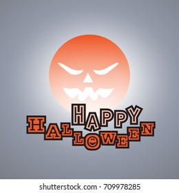 Happy Halloween Card Template Design - Vector Illustration