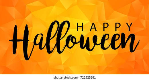 Happy halloween card template design. Polygon background vector illustration eps 10.