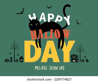 Happy Halloween Card Template, Invitation for party, fantasy concept horror story abstract background,vector illustrations.
